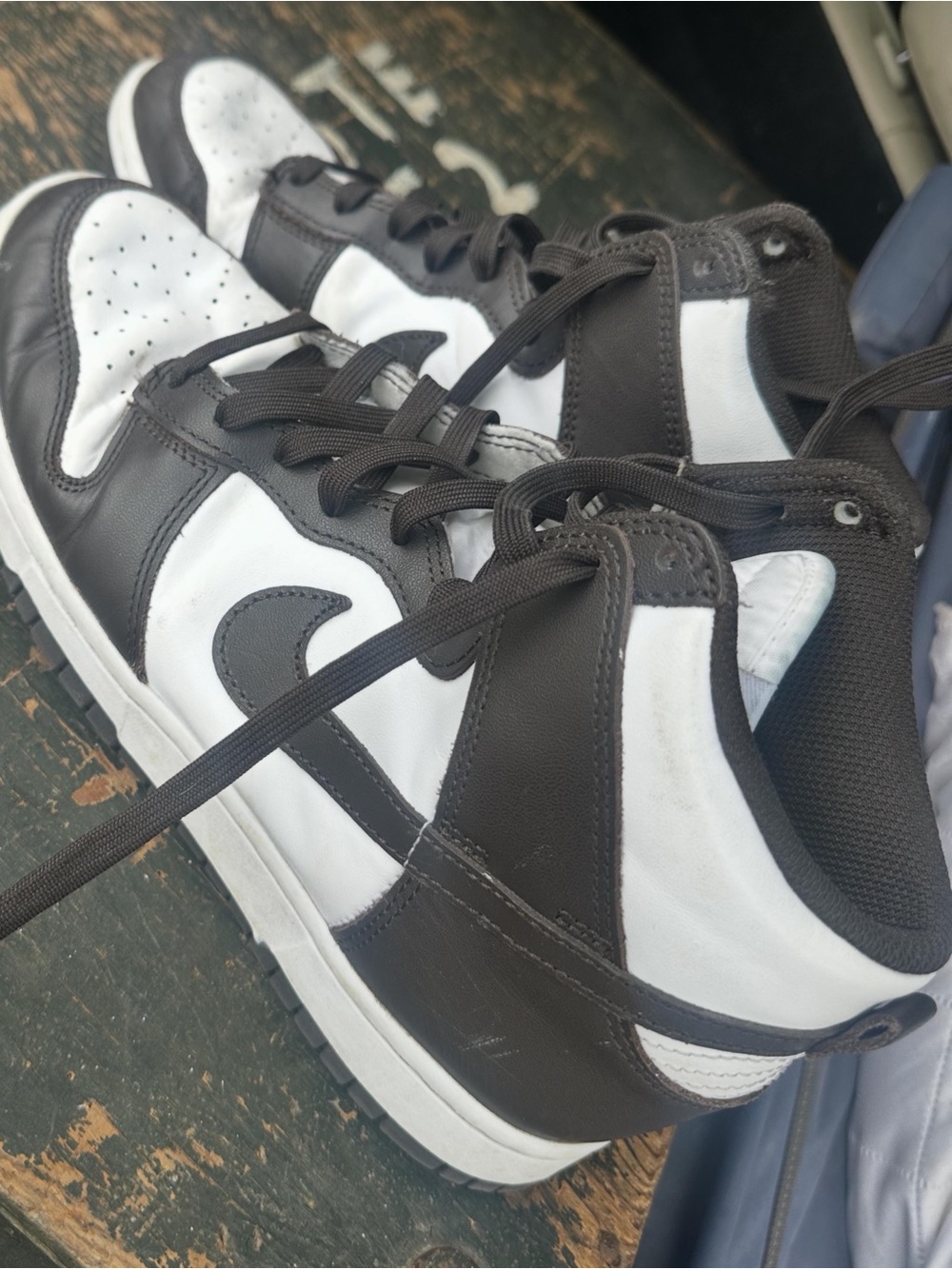 Nike Men's Black and White High-Top Sneakers